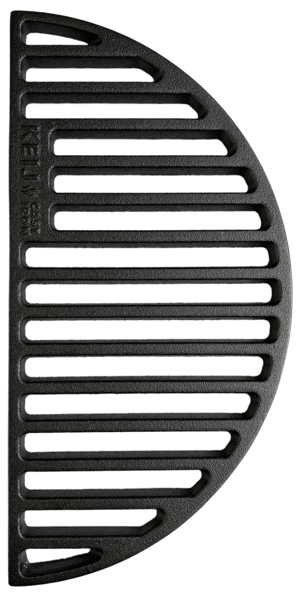 Keij Kamado Parrilla media luna Grande - Hierro fundido esmaltado - 46.5 cm - para Kamados de 21 pulgadas - Universal