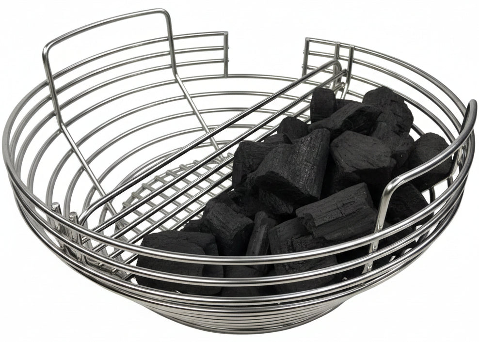 Keij Kamado Cesta de Carbón (X)Large - para Kamados de 21/23 pulgadas - con espacio para chipfeeder - Universal