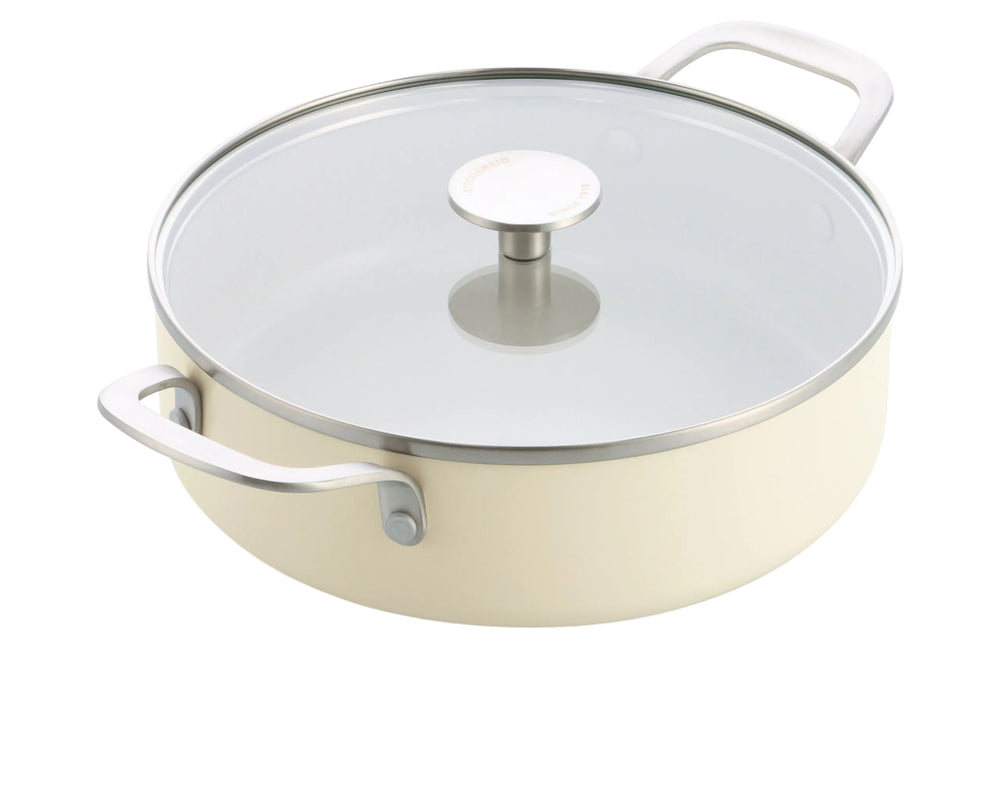 KitchenAid Hapjespan / Sauteerpan met deksel Aluminium Almond Cream ø 24 cm / 3.1 Liter