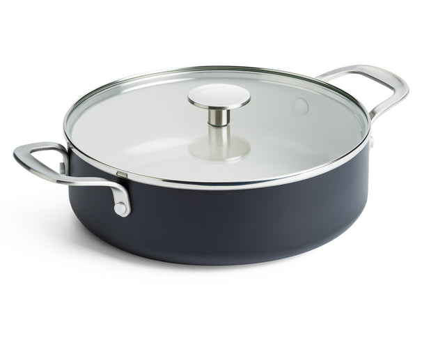 KitchenAid Salteadora con tapa Aluminio Negra Mate ø 24 cm / 3,1 litros - revestimiento antiadherente cerámico