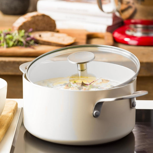 KitchenAid Olla Aluminio White Milkshake ø 20 cm / 3,1 litros - revestimiento antiadherente cerámico