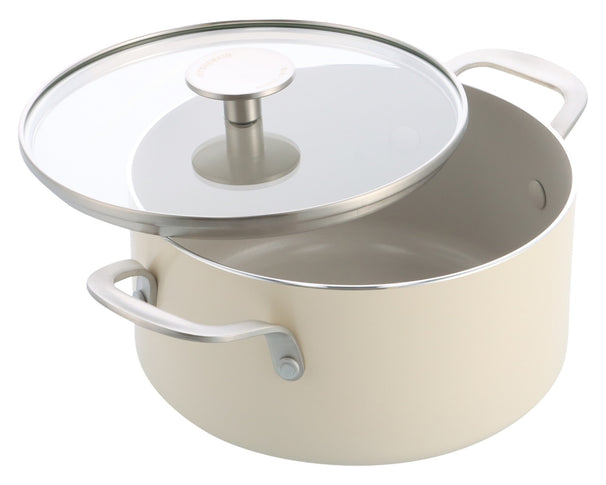 KitchenAid Olla Aluminio Almond Cream ø 24 cm / 4,9 litros - revestimiento antiadherente cerámico