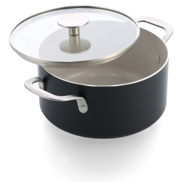 KitchenAid Olla Aluminio Negra Mate ø 24 cm / 4,9 litros - revestimiento antiadherente cerámico