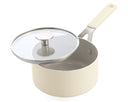 KitchenAid Cazo Aluminio Almond Cream ø 16 cm / 1,6 litros - con tapa - revestimiento antiadherente cerámico