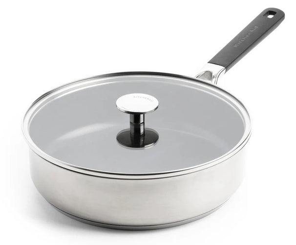 KitchenAid Salteadora con tapa Classic Acero Inoxidable ø 26 cm / 3,6 litros - revestimiento antiadherente cerámico