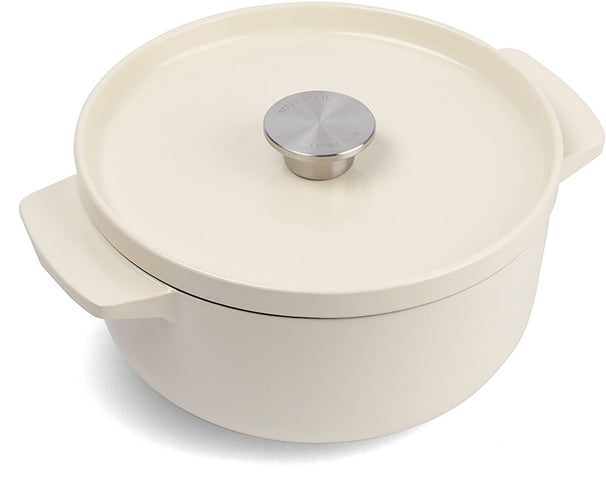 KitchenAid Cocotte de Hierro Fundido Cream ø 22 cm / 3,3 litros - revestimiento antiadherente esmaltado