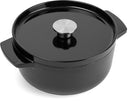 KitchenAid Cocotte de Hierro Fundido Onyx Black ø 22 cm / 3,3 litros - revestimiento antiadherente esmaltado