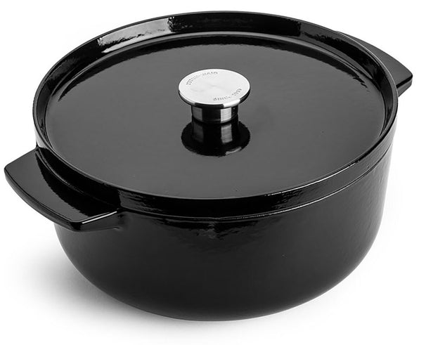 KitchenAid Cocotte de Hierro Fundido Onyx Black ø 26 cm / 5,2 litros - revestimiento antiadherente esmaltado