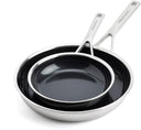 KitchenAid Juego de sartenes Multi-Ply Acero Inoxidable 2 piezas - ø 20 & 28 cm - revestimiento antiadherente cerámico
