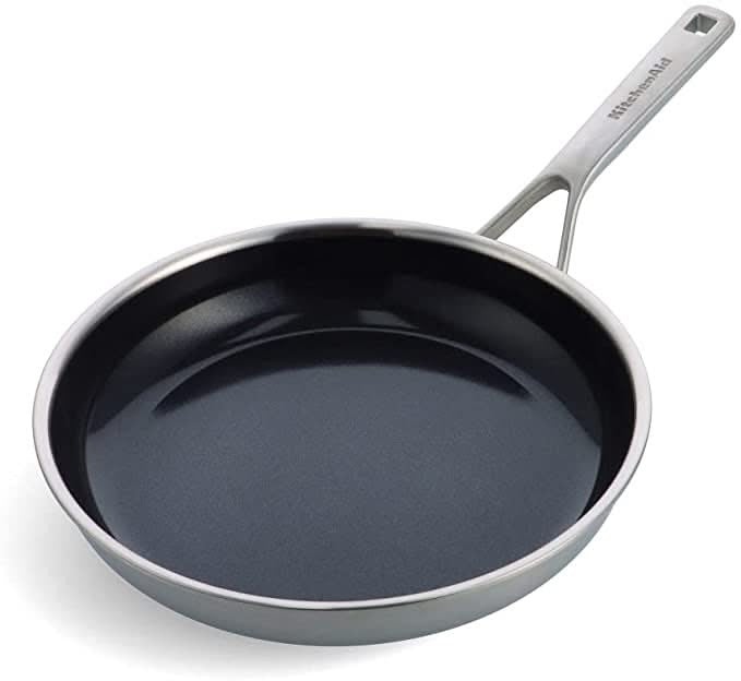 KitchenAid Koekenpannenset Multi-Ply RVS 2-delig - ø 24 & 28 cm - binnenkant