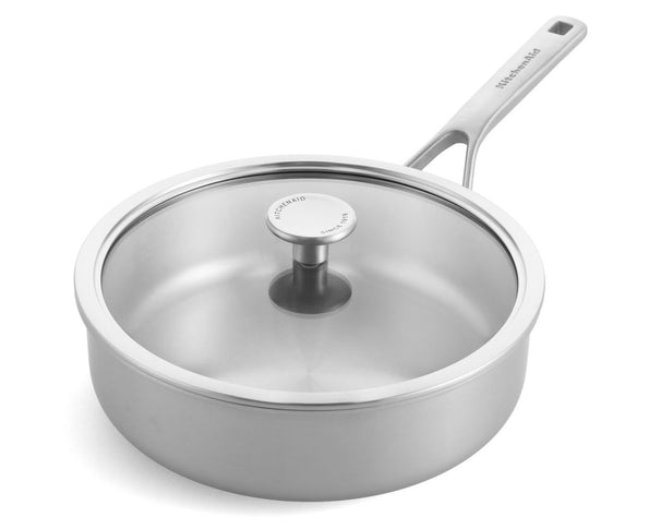KitchenAid Salteadora con tapa Tri-Ply Acero Inoxidable ø 24 cm / 3,1 litros - sin revestimiento antiadherente