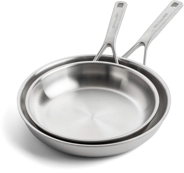KitchenAid Juego de sartenes Tri-Ply Acero Inoxidable 2 piezas - ø 20 & 28 cm - sin revestimiento antiadherente