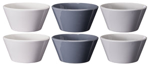 Cookinglife Cuencos para sopa / Cuencos - Siaki Blanco / Azul / Gris ø 14 cm - Porcelana - 6 piezas