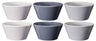 Cookinglife Cuencos para sopa / Cuencos - Siaki Blanco / Azul / Gris ø 14 cm - Porcelana - 6 piezas