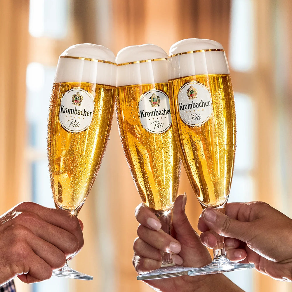 Krombacher vasos de cerveza con pie 300 ml - 2 unidades
