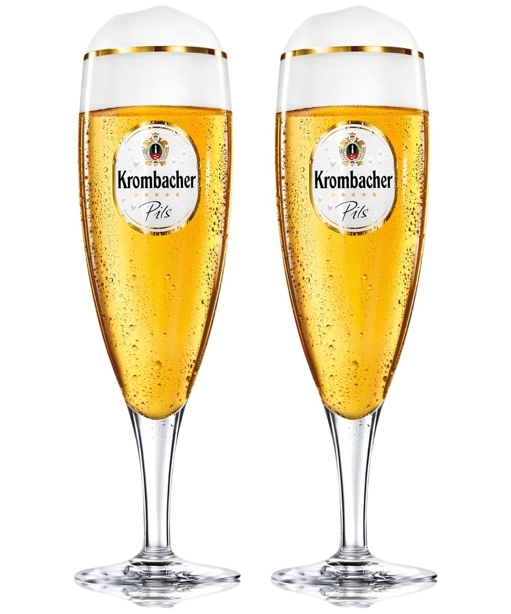 Krombacher vasos de cerveza con pie 300 ml - 2 unidades