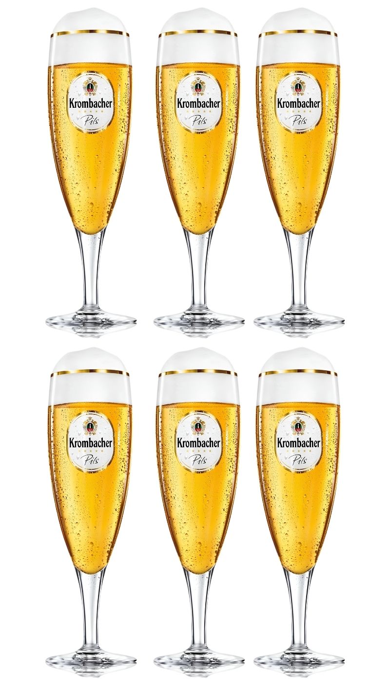Krombacher vasos de cerveza en pie 300 ml - 6 piezas