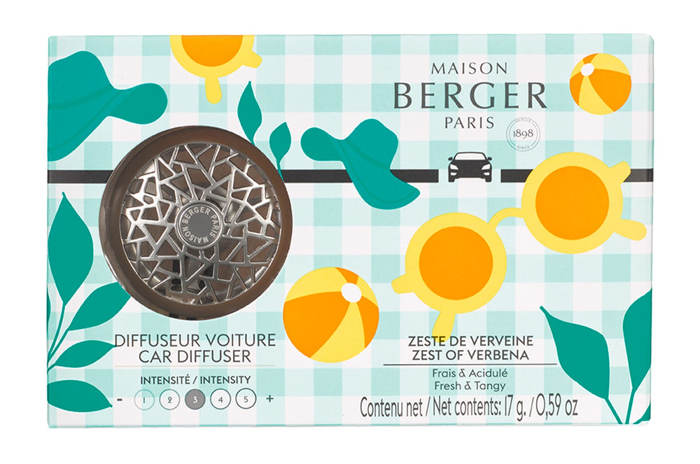 Maison Berger Autoparfum / Autodiffuser Estivale Graphic - Zest of Verbena - con recarga