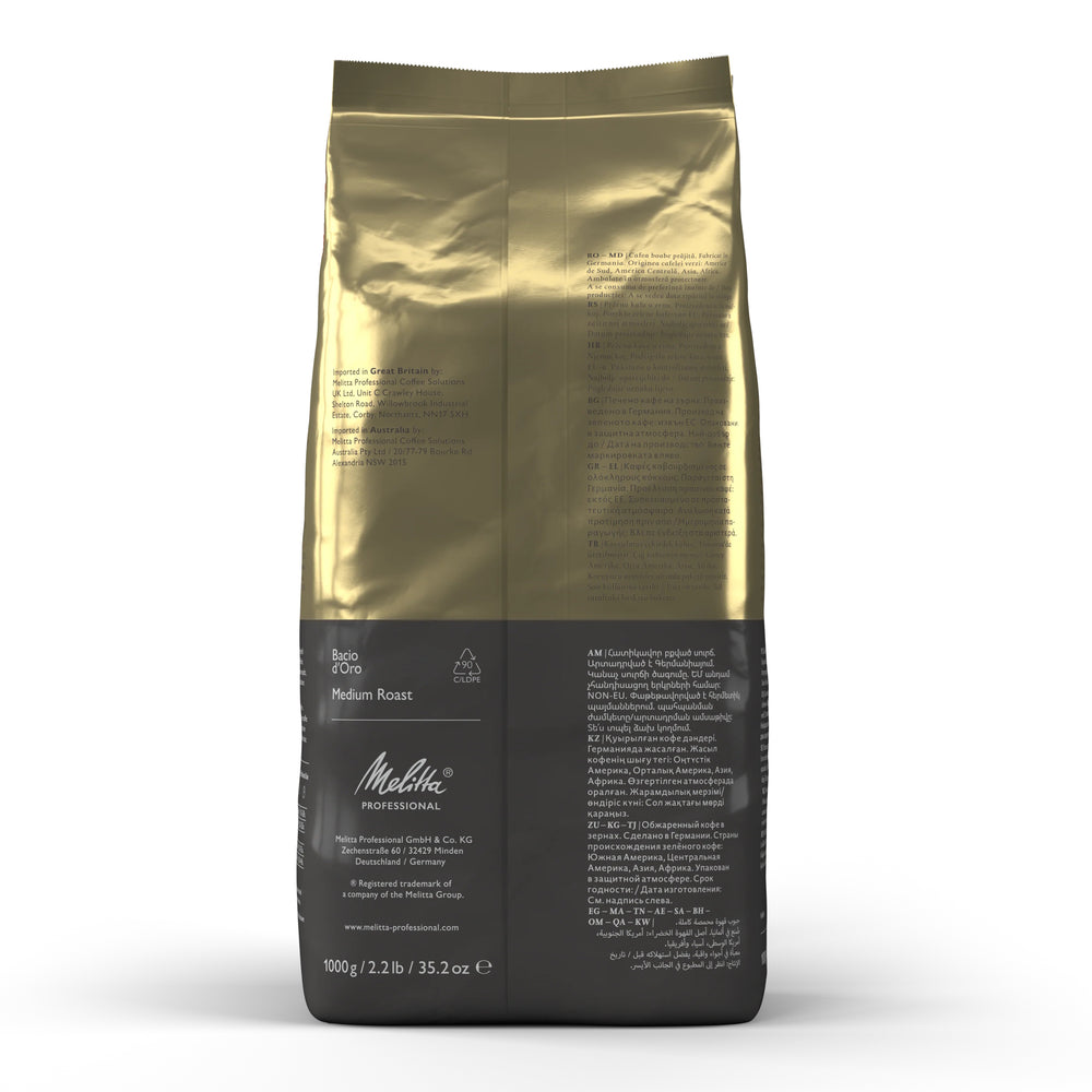 Melitta Granos de Café / Granos de Espresso Bacio d'Oro - Tostado Medio - 1 Kg