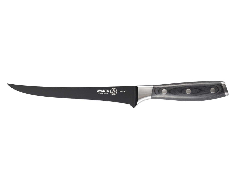 Messermeister Fileermes Avanta BBQ 18 cm - Zwart Titanium Lemmet - bovenaanzicht