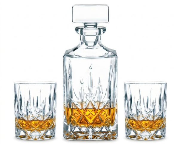 Nachtmann Set de Whisky Noblesse 3 piezas - Decantador 750 ml y 2 Vasos de Whisky 295 ml