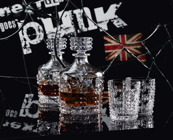 Nachtmann Set de Whisky Punk 3 piezas - Decantador 750 ml y 2 Vasos de Whisky 348 ml