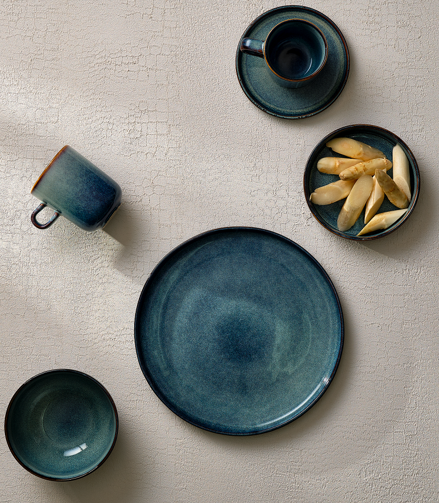 ONA Platos de desayuno / Platos de postre Duna Blue ø 21 cm - 4 piezas
