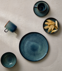 ONA Platos de desayuno / Platos de postre Duna Blue ø 21 cm - 4 piezas
