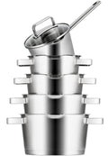 Set de ollas Sola Diamond 5 piezas Acero inoxidable - Compatible con extracción de humos - Ollas ø 16, 18, 20, 24 cm y cazo ø 16 cm - apto para todas las fuentes de calor
