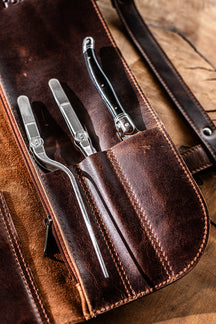 Funda protectora para cuchillos Forged - Para 8 cuchillos - 100% cuero de vacuno pull-up