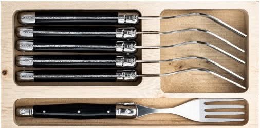 Tenedores para steak Laguiole Style de Vie Premium Line Negro - 6 piezas