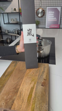 Cuchillo para carne Yaxell Zen 23 cm - acero damasco inoxidable de 37 capas - mango de Micarta canvas