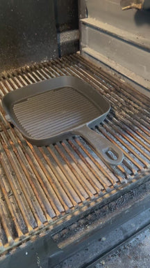 Sartén parrilla Blackwell de hierro fundido 23 x 23 cm - apto para todas las fuentes de calor - sin recubrimiento antiadherente