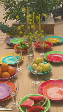 Studio Tavola Serviesset Sunny Summer 18-delig / 6 personen - 6 platos de desayuno, 6 platos de sopa y 6 platos de cena