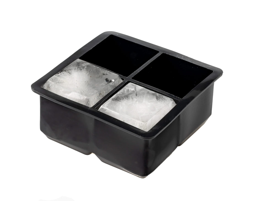 Sareva Molde para cubitos de hielo - 4 cubitos grandes - Silicona - Fácil desmoldeo - Reutilizable