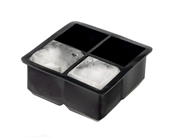 Sareva Molde para cubitos de hielo - 4 cubitos grandes - Silicona - Fácil desmoldeo - Reutilizable