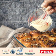 Pyrex Juego de Medidores de Vidrio Iconics' 3 Piezas - 250 ml, 500 ml & 1 Litro