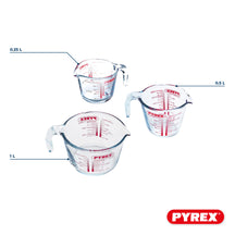 Pyrex Juego de Medidores de Vidrio Iconics' 3 Piezas - 250 ml, 500 ml & 1 Litro