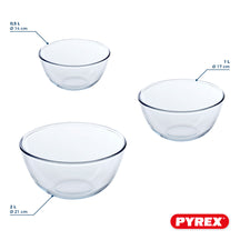 Pyrex Cuencos de Mezcla / Batido Set Iconics' 3 Piezas - 500ml, 1 Litro & 2 Litros