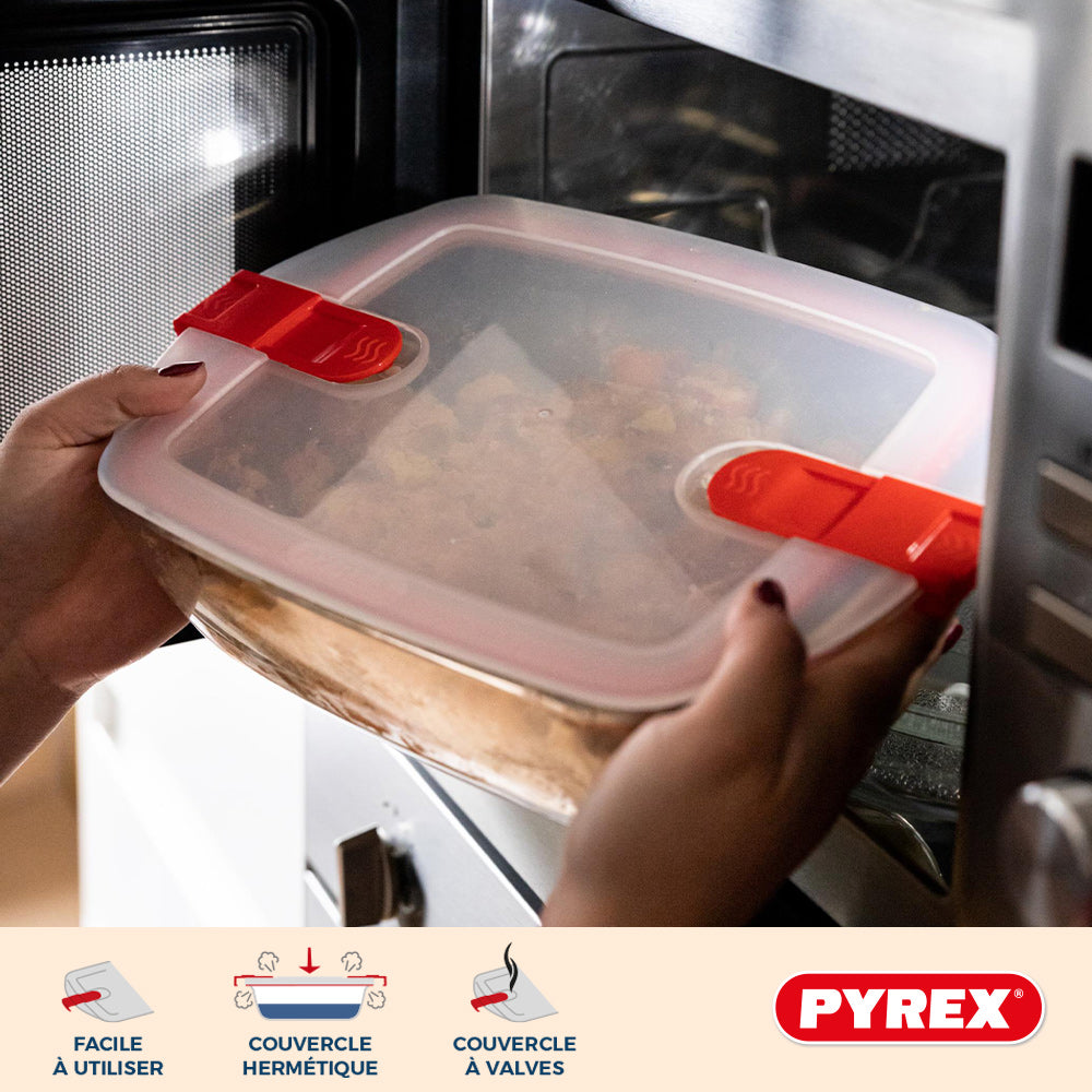 Pyrex Platos de Horno de Vidrio con Tapa Cook & Heat 1 Litro - 3 Piezas