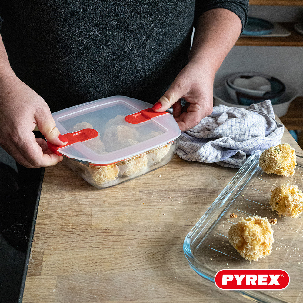 Pyrex Platos de Horno de Vidrio con Tapa Cook & Heat 1 Litro - 3 Piezas