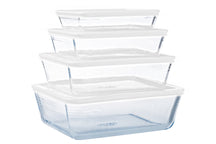 Pyrex Set de Fuentes de Vidrio para Horno con Tapa Cook & Freeze 4 Piezas - 800 ml, 1.5 Litros, 2.6 Litros & 4 Litros