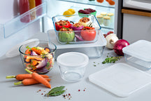 Pyrex Set de Fuentes de Vidrio para Horno con Tapa Cook & Freeze 4 Piezas - 800 ml, 1.5 Litros, 2.6 Litros & 4 Litros