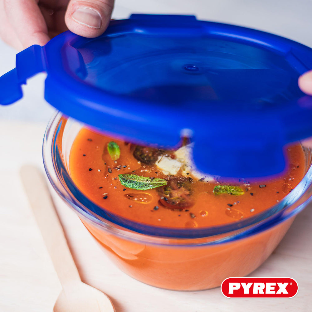Pyrex Recipientes de Vidrio para Alimentos / Fuentes con Tapa Cook & Go 7 Piezas
