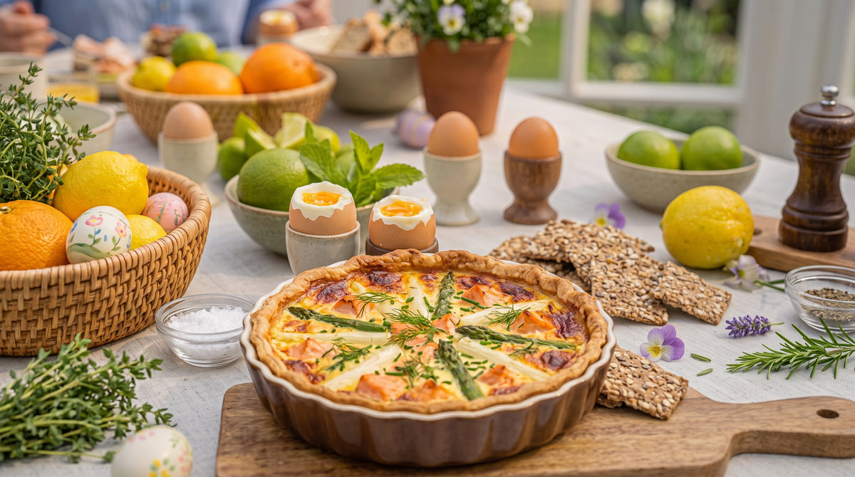 Una quiche de Pascua festiva que ilumina toda la mesa
