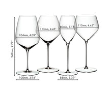 Set de copas de vino Veloce Riedel - Cabernet / Merlot, Pinot Noir / Nebbiolo, Sauvignon Blanc y Chardonnay - 4 piezas