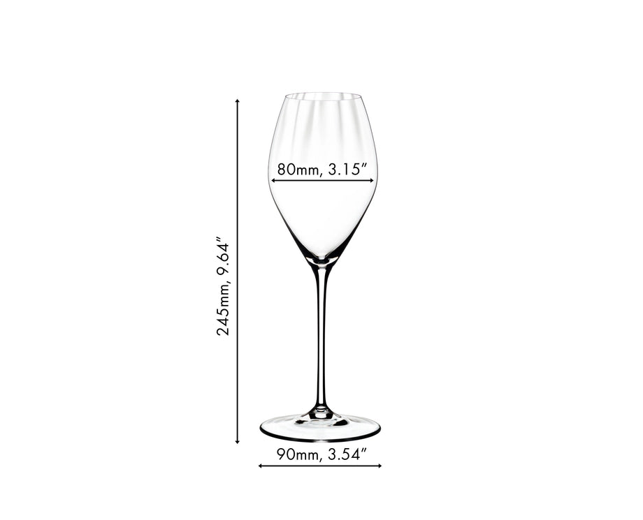 Set de copas de vino Riedel - Copas de champán - Flutes - Performance - 375 ml - 4 unidades