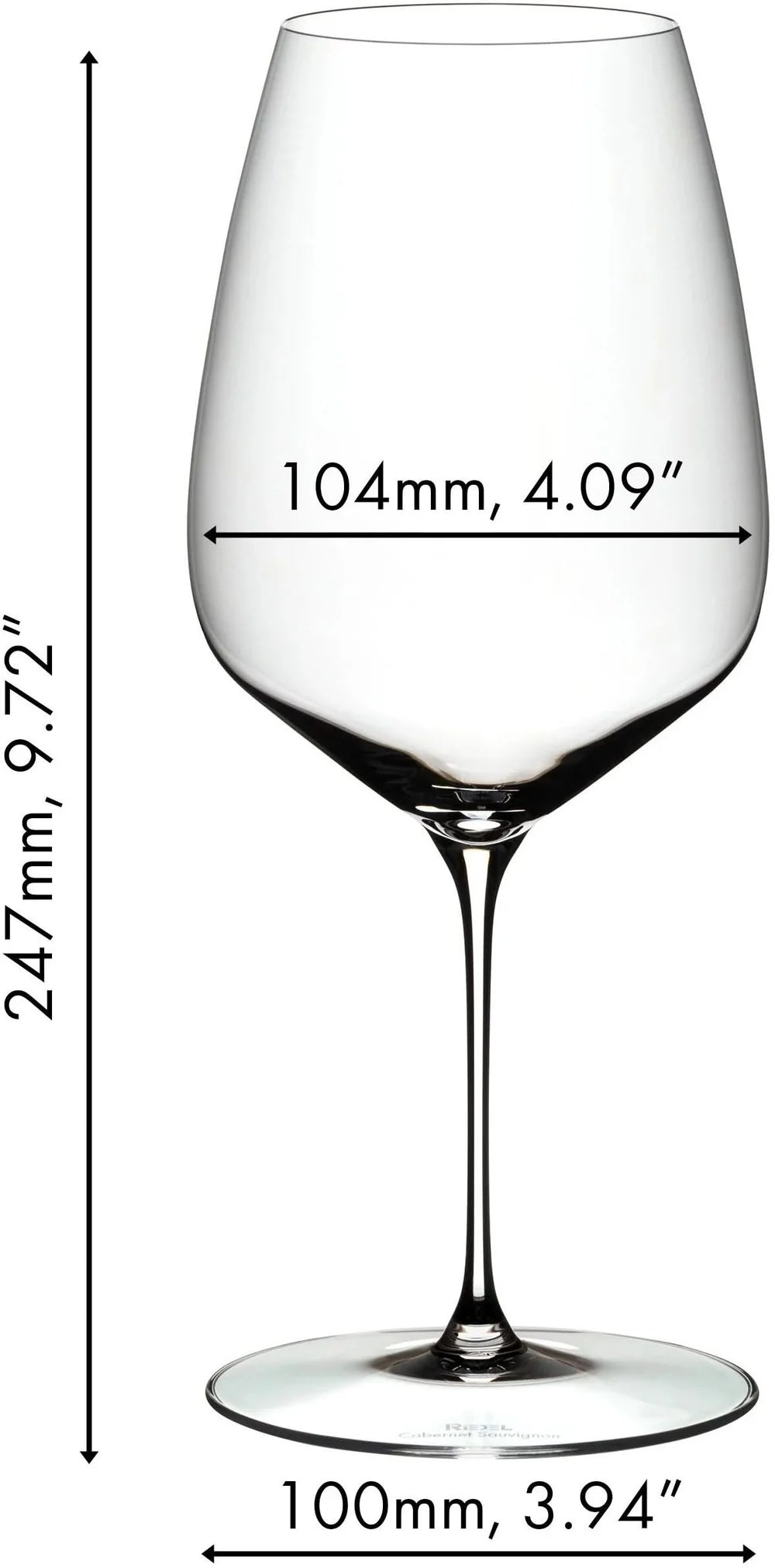 Set de copas de vino Riedel - Copas para vino tinto - Veloce - Cabernet Sauvignon / Merlot - 829 ml - 4 unidades