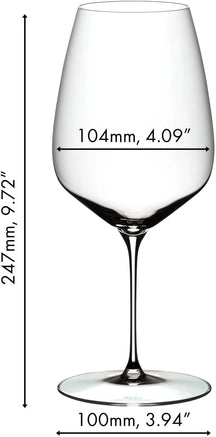 Set de copas de vino Riedel - Copas para vino tinto - Veloce - Cabernet Sauvignon / Merlot - 829 ml - 4 unidades