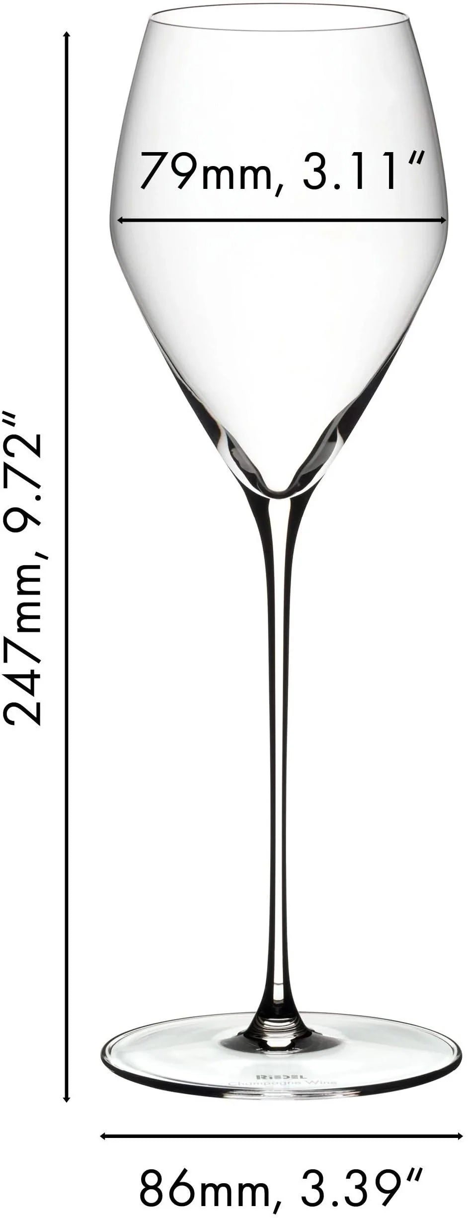 Set de copas de vino Riedel - Copas de champán - Flutes - Veloce - 570 ml - 4 unidades